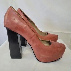 Mojo Moxy Retro Pink Leather Platform Shoes - LIKE NEW!